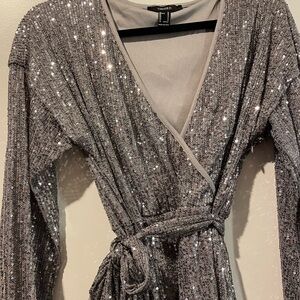 Wrap Silver Sequin Sparkle Dress!